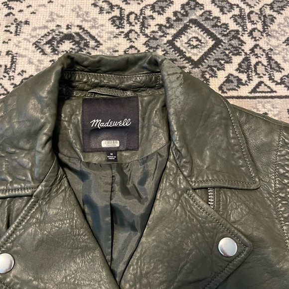 MADEWELL Washed Leather Motorcycle Jacket Medium - Picture 8 of 9